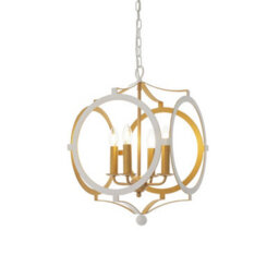 Luminosa Lighting Luminosa Vicenza 4 Light Ceiling Pendant Matt White & Gold Paint - thumbnail 1