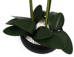 Leaf 60Cm Orchid Artificial White Black Ceramic Planter - thumbnail 5