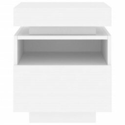 Berkfield Bedside Cabinet With Led Lights White 40X39X48.5 Cm - thumbnail 7