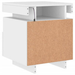 Berkfield Bedside Cabinet With Led Lights White 40X39X48.5 Cm - thumbnail 9