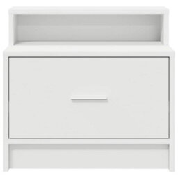 Berkfield Bedside Cabinet With Drawer White 51X31X47 Cm - thumbnail 4