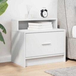 Berkfield Bedside Cabinet With Drawer White 51X31X47 Cm - thumbnail 3