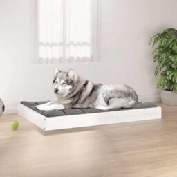 Vidaxl Dog Bed White 101.5X74X9 Cm Solid Wood Pine - thumbnail 1