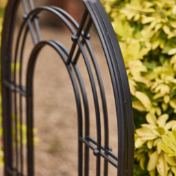 Dibor Classic Black Tall Rounded Window Mirror Full-Length Outdoor Garden Arch Mirror H107Cm X 65Cm - thumbnail 4