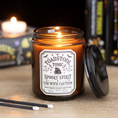Toadstool Tonic Lavender Grass Candle Green Apothecary Jar Candle - image 1