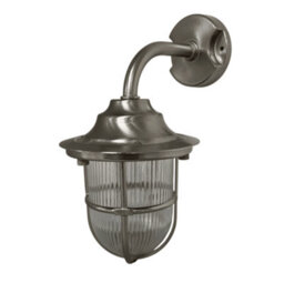 Lampfix Navigator 09123 Outdoor Ip64 1 Light Goose Neck Wall Lantern In A Satin Nickel Finish