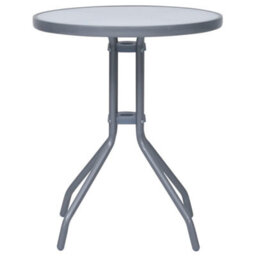 Berkfield Garden Table Light Grey 60 Cm Steel And Glass - thumbnail 2