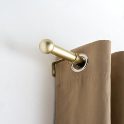 Ohs Curtain Pole Extendable 28mm Metal Finnials Twist End Rod 120-200Cm, Brass - thumbnail 1