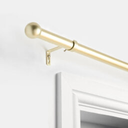 Ohs Curtain Pole Extendable 28mm Metal Finnials Twist End Rod 120-200Cm, Brass - thumbnail 2