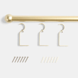 Ohs Curtain Pole Extendable 28mm Metal Finnials Twist End Rod 120-200Cm, Brass - thumbnail 5