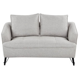 Beliani Living Room Set 5 Seater Hobro Fabric Light Grey - thumbnail 7