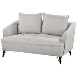 Beliani Living Room Set 5 Seater Hobro Fabric Light Grey - thumbnail 8