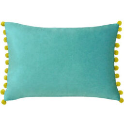 Paoletti Fiesta Velvet Pom Pom Cushion Cover - thumbnail 1