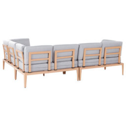 Beliani Garden Corner Sofa With Table 6 Seater Rima Iii Left Hand Modular Metal Grey - thumbnail 7