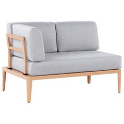 Beliani Garden Corner Sofa With Table 6 Seater Rima Iii Left Hand Modular Metal Grey - thumbnail 8