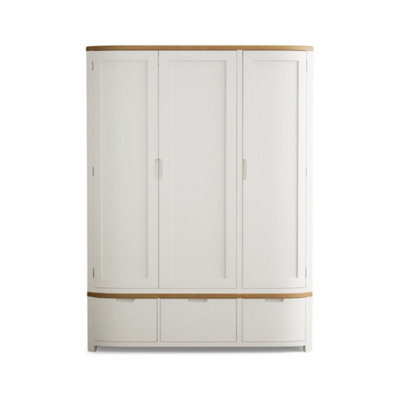 Furniture 48 Brahms Oak And Signal White Painted Triple Wardrobe