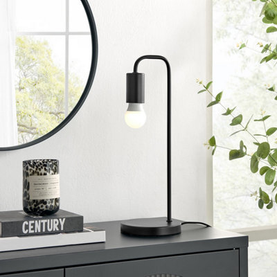 Furniturebox Uk Lola Black Industrial Table Desk Lamp - image 1