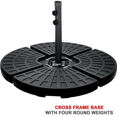 Crystals 4 Piece Banana Cantilever Parasol Base Weights Metal Stand Holder Cross Frame - image 1