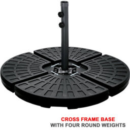 Crystals 4 Piece Banana Cantilever Parasol Base Weights Metal Stand Holder Cross Frame - thumbnail 1