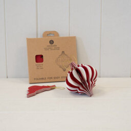 Satchville Red And White Candy Stripe Bauble - thumbnail 2