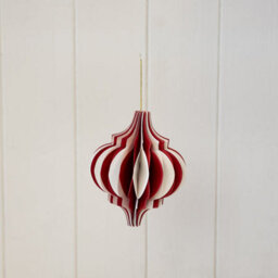 Satchville Red And White Candy Stripe Bauble - thumbnail 1