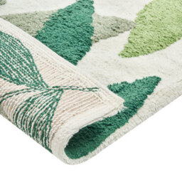 Wyld And Coco Beige Cotton Bath Mat 60 X 90 Cm - Modern Leaves Pattern - thumbnail 5