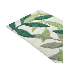 Wyld And Coco Beige Cotton Bath Mat 60 X 90 Cm - Modern Leaves Pattern - thumbnail 3