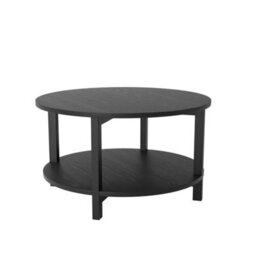 LPD Westbrook Black Coffee Table - Stylish Design With Shelf & Matte Grain Finish - thumbnail 3