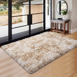 Oxford Homeware Shaggy Rug Anti-Slip Washable Soft Fluffy Living Room And Bedroom Rug (Mottled Cream, 60X110Cm) - thumbnail 6