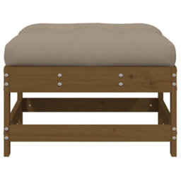 Berkfield Garden Footstool With Cushion Honey Brown Solid Wood Pine - thumbnail 3