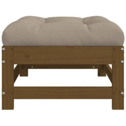 Berkfield Garden Footstool With Cushion Honey Brown Solid Wood Pine - thumbnail 5