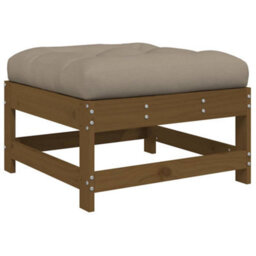 Berkfield Garden Footstool With Cushion Honey Brown Solid Wood Pine - thumbnail 6