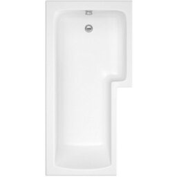 Royal Bathrooms Qubix 1600 X 850mm Acrylic Right Hand L-Shaped Shower Gloss White Bathtub With Front & End Panel - thumbnail 5