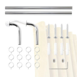 Ameha Chrome Metal Blackout Curtain Pole Rod 28mm 70-120 Cm Extendable Easy To Install Durable Rod - thumbnail 8