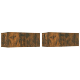 Berkfield 6 Piece Tv Cabinet Set Smoked Oak Engineered Wood - thumbnail 5