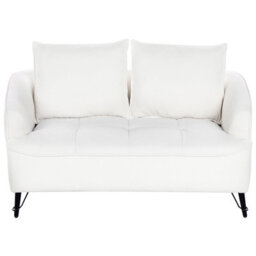 Beliani Living Room Set 5 Seater Hobro Boucle White - thumbnail 8