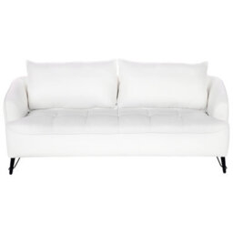 Beliani Living Room Set 5 Seater Hobro Boucle White - thumbnail 5
