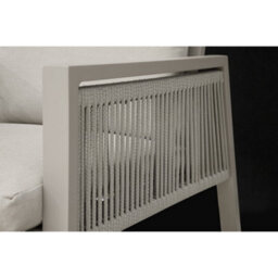 Loops 8 Pack Garden Dining Chairs & Armrests - Light Grey Aluminium & Rope - Outdoor - thumbnail 7