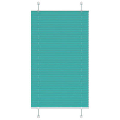 Berkfield Pleated Blind Petrol Green 70X150 Cm Fabric Width 69.4 Cm Polyester - image 1