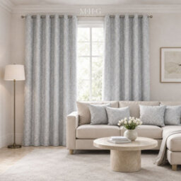 Mhg Living 100% Cotton Jacquard Room Darkening Curtains Pair - Thermal Insulated Eyelet Curtains - thumbnail 2