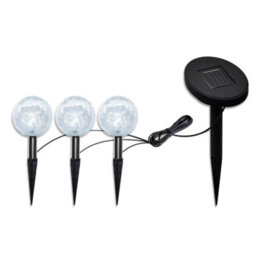 Walplus Solar Bowl 3 Led Garden Lights With Spike Anchors & Solar Panel - thumbnail 2