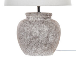 Beliani Table Lamp Beige Ceramic 50Cm, Crackled Texture, White Shade, Boho Lighting - thumbnail 6