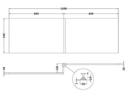 Affine Bathroom Suite Close Coupled Toilet Basin Pedestal L Shaped Rh Showerbath Screen - thumbnail 9