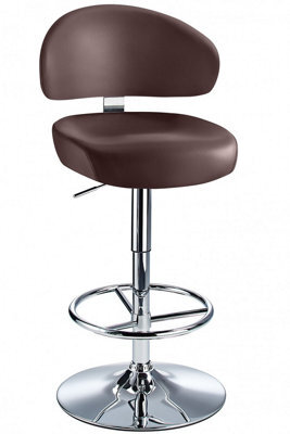 Jamaica Height Adjustable Bar Stool Brown Faux Leather . - image 1