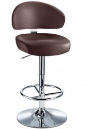 Jamaica Height Adjustable Bar Stool Brown Faux Leather .