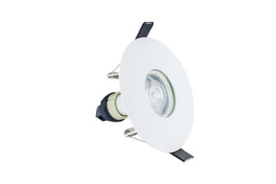 Luminosa Lighting Luminosa Evofire Fire Rated Downlight 70-100mm Cutout Ip65 White Round + Gu10 Holder