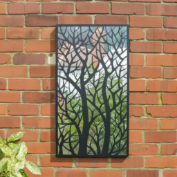 Melody Maison Black Tree Detail Garden Wall Mirror - 90Cm X 50Cm - thumbnail 5