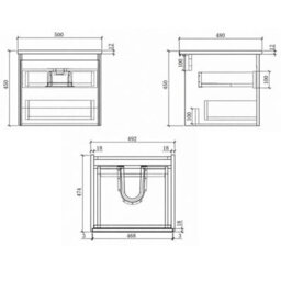 Plum&clay Rigel Concrete Wall Hung Bathroom Vanity Unit With White Worktop (W)500mm (H)450mm - thumbnail 8