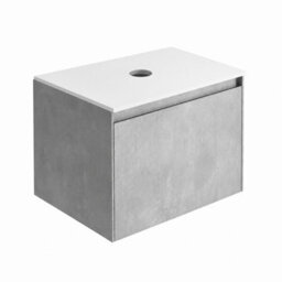 Plum&clay Rigel Concrete Wall Hung Bathroom Vanity Unit With White Worktop (W)500mm (H)450mm - thumbnail 3