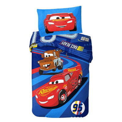 Disney Cars Cars Lightning Mcqueen & Mater Reversible Duvet Set Multicoloured (Single) - image 1